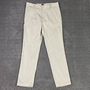 Hugo Boss Kane Cotton Stretch Chinos Pants Men's 34 Beige Regular Tapered Fit